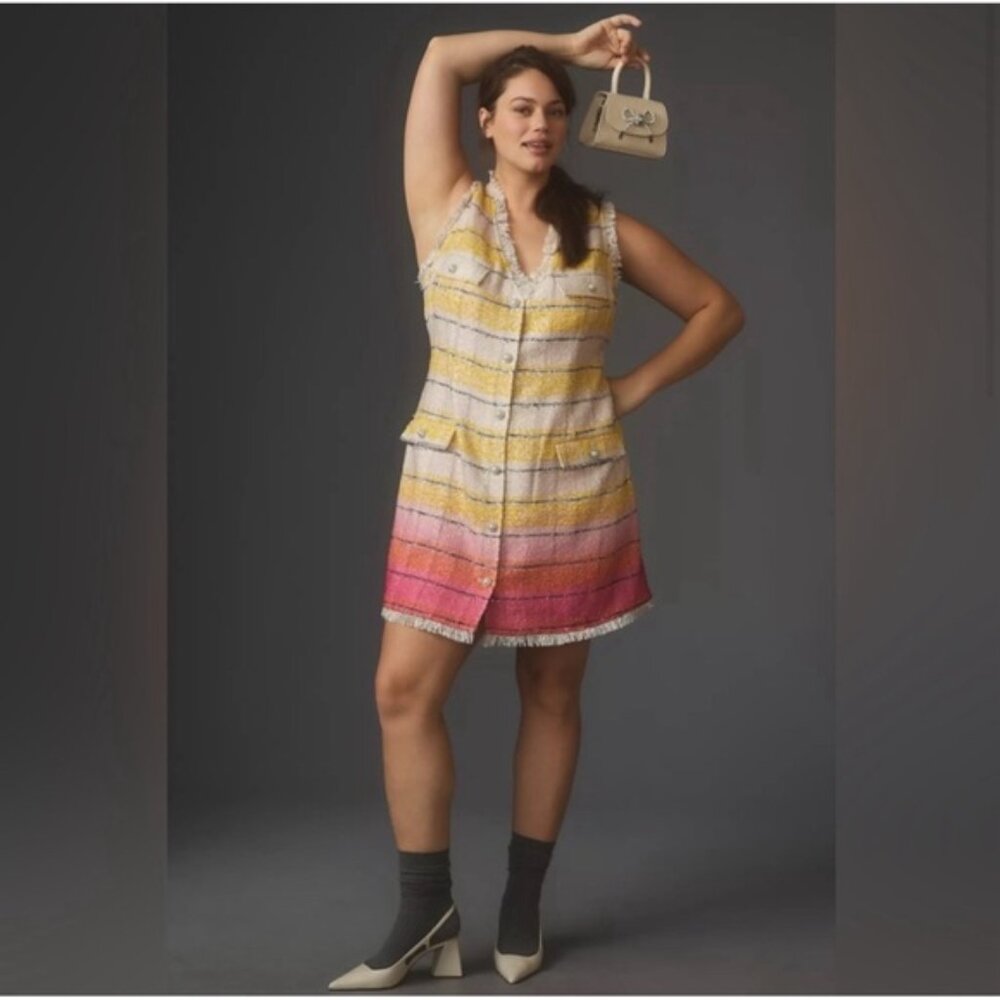 Anthropologie Maeve Sleeveless Tweed Mini Dress NWT 18W